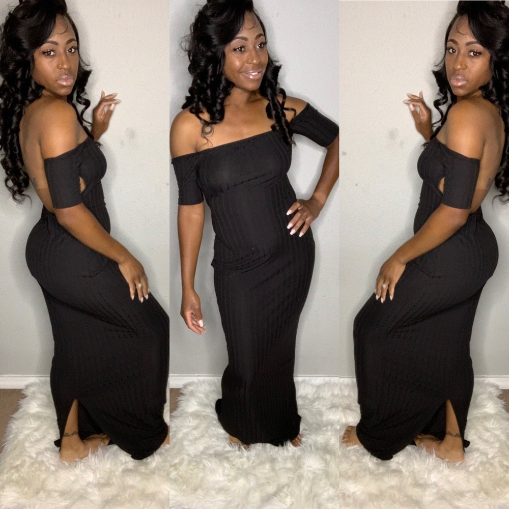 Long Maxi Dress with split in back.